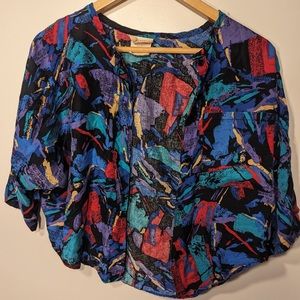 Vintage 80’s/90’s buttoned cosmic blouse